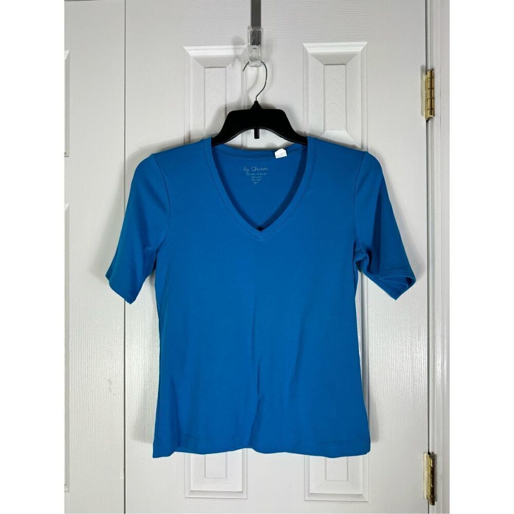 NWT Chicos Womens Blue Blouse Size 1
